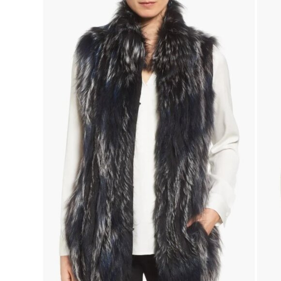 Diane Von Furstenberg Genuine Fox Fur Vest - Picture 1 of 16